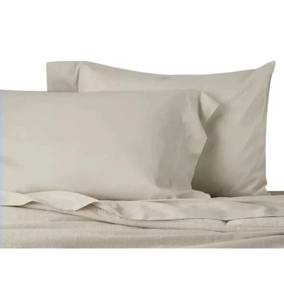 Casaluna Supima Sateen Pillowcase Set Natural 500 Thread Count, King Size, NWT - Picture 1 of 7